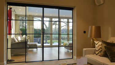 Vista Grid – Double Sliding Glass Door with Two Side Panels – PMF - CreoGlass®