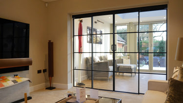 Vista Grid – Double Sliding Glass Door with Two Side Panels – PMF - CreoGlass®