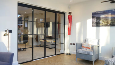Vista Grid – Double Sliding Glass Door with Two Side Panels – PMF - CreoGlass®