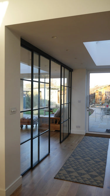 Vista Grid – Double Sliding Glass Door with Two Side Panels – PMF - CreoGlass®
