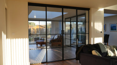 Vista Grid – Double Sliding Glass Door with Two Side Panels – PMF - CreoGlass®