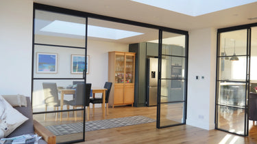 Vista Grid – Double Sliding Glass Door with Two Side Panels – PMF - CreoGlass®