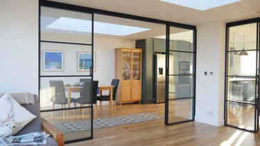 Vista Grid – Double Sliding Glass Door with Two Side Panels – PMF - CreoGlass®