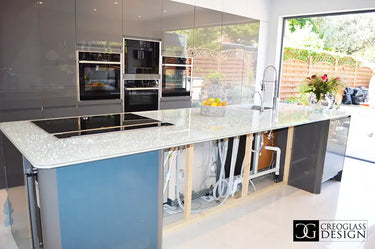 Ice Cracked 10mm Glass Worktop - CreoGlass®