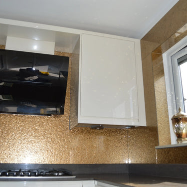 Deep Gold - Mica Splashback - Bespoke - CreoGlass®