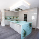 Peacock Printed 10mm Glass Worktop - CreoGlass®