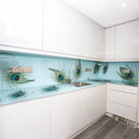Peacock Printed 10mm Glass Worktop - CreoGlass®