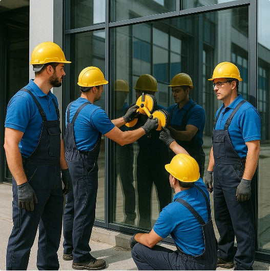 Professional installation team on-site