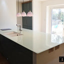 Pure White 10mm Glossy Glass Worktop - CreoGlass®