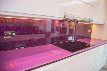 100% Luxury Orchid Mist 10mm Glass Worktop - CreoGlass®