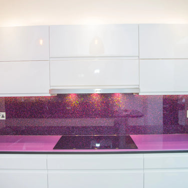 100% Luxury Orchid Mist 10mm Glass Worktop - CreoGlass®