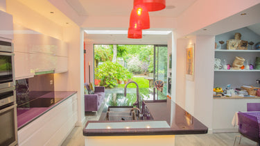 100% Luxury Orchid Mist 10mm Glass Worktop - CreoGlass®