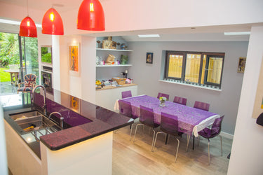 100% Luxury Orchid Mist 10mm Glass Worktop - CreoGlass®