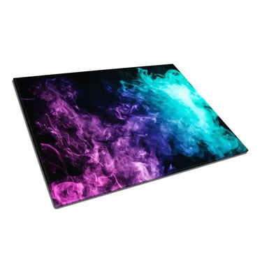 Purple and Blue Smoke Glass Chopping Board and Placemat - CreoGlass®
