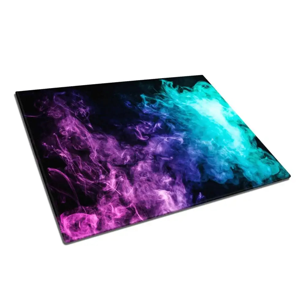 Purple and Blue Smoke Glass Chopping Board and Worktop - CreoGlass®