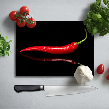 Red Chilli Glass Chopping Board and Placemat - CreoGlass®
