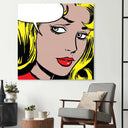 Retro Woman with Speech Bubble Glass Wall Art - DIY - CreoGlass®