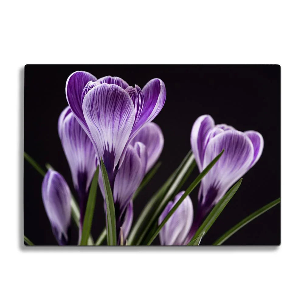 Saffron Flowers Glass Chopping Board and Worktop - CreoGlass®