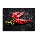 Three Red Dry Chillies Glass Chopping Board and Placemat - CreoGlass®
