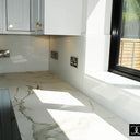 White Grey Marble 10mm Silestone Quartz Worktop - CreoGlass®