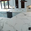 White Grey Marble 10mm Silestone Quartz Worktop - CreoGlass®