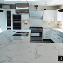 White Grey Marble 10mm Silestone Quartz Worktop - CreoGlass®