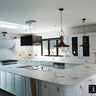 White Grey Marble 10mm Silestone Quartz Worktop - CreoGlass®
