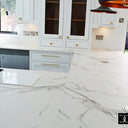 White Grey Marble 10mm Silestone Quartz Worktop - CreoGlass®