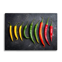 Yellow Green and Red Chilli Glass Chopping Board and Placemat - CreoGlass®