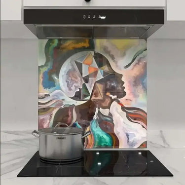 Abstract Absorbing Splashback DIY - Mix and Match - CreoGlass®