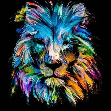 Abstract Blue Lion Printed Glass Splashback - DIY - CreoGlass®