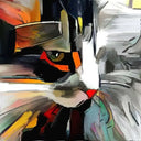 Abstract Cat Printed Glass Splashback - DIY - CreoGlass®