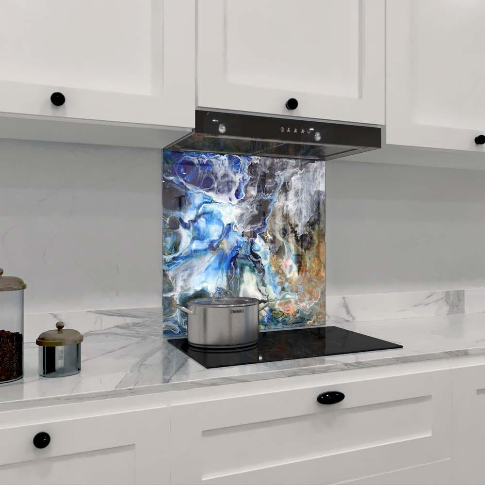 Abstract Liquid Structure Printed Glass Splashback - DIY - CreoGlass®