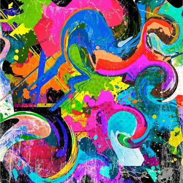 Abstract Spraypaint Printed Glass Splashback - DIY - CreoGlass®