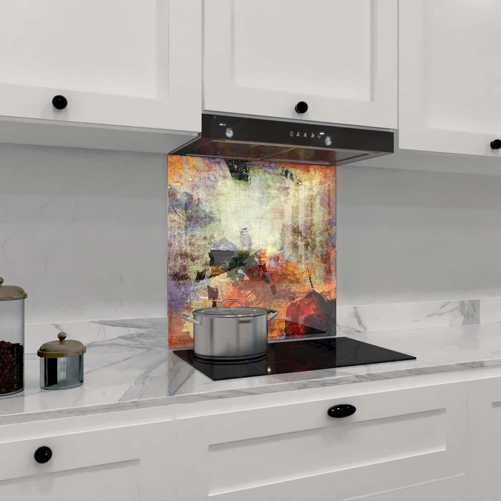 Abstract Volcanic Colours Printed Glass Splashback - DIY - CreoGlass®