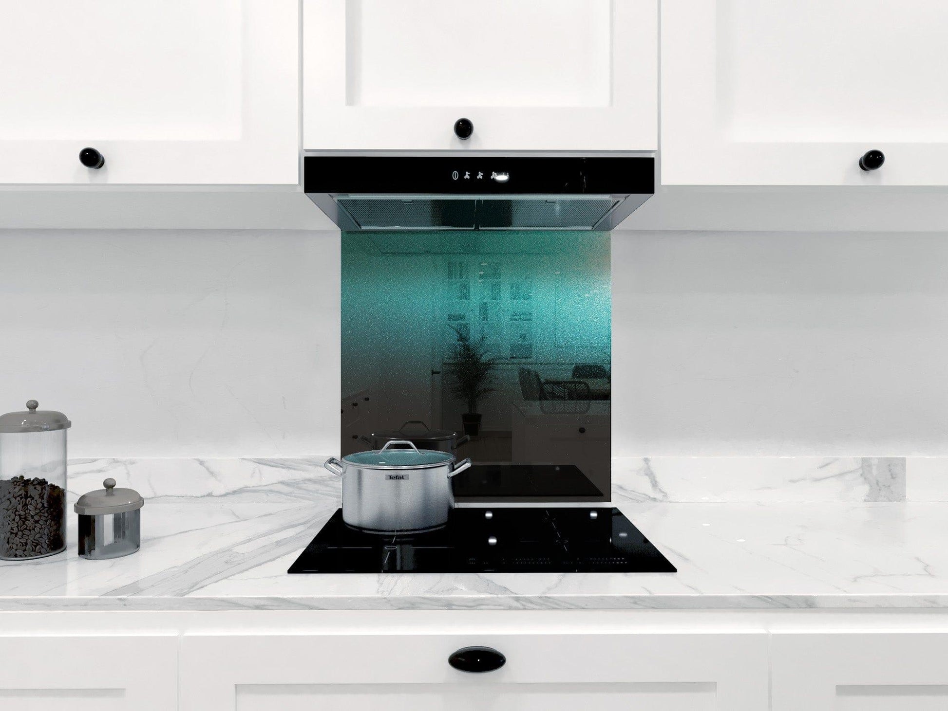 Black to Teal - Gradient - Splashback - DIY - CreoGlass®