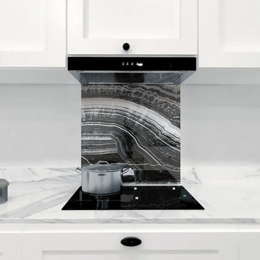 Black & White - Onyx Fantastico Splashback - DIY - CreoGlass®