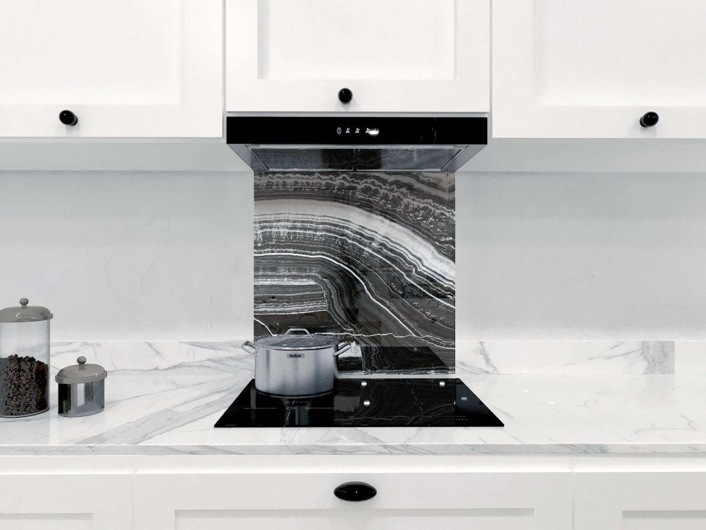 Black & White - Onyx Fantastico Splashback - DIY - CreoGlass®