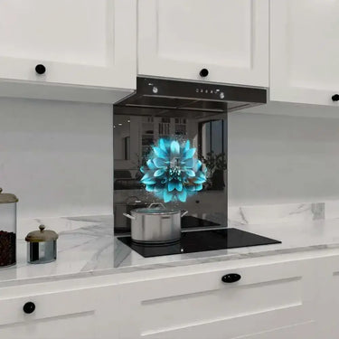 Blue Lotus Printed Glass Splashback - DIY - CreoGlass®