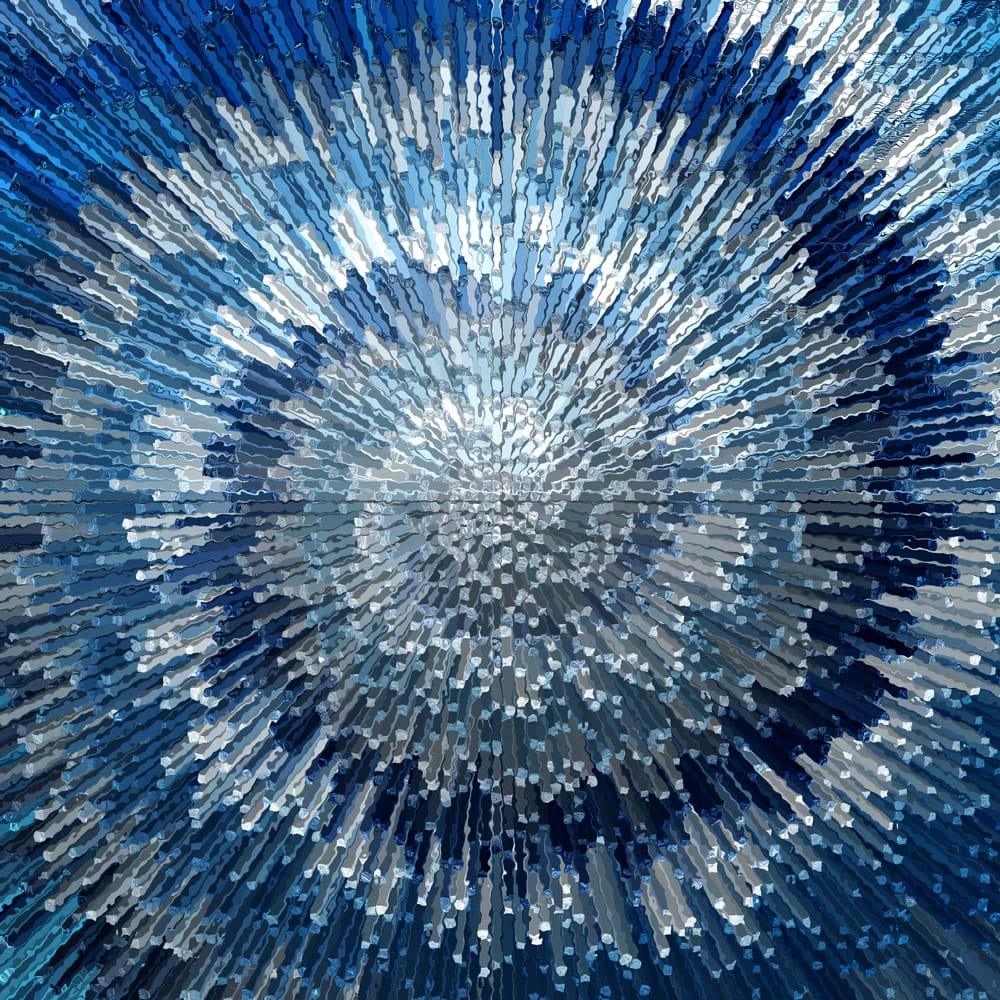 Blue Spiral Printed Glass Splashback - DIY - CreoGlass®