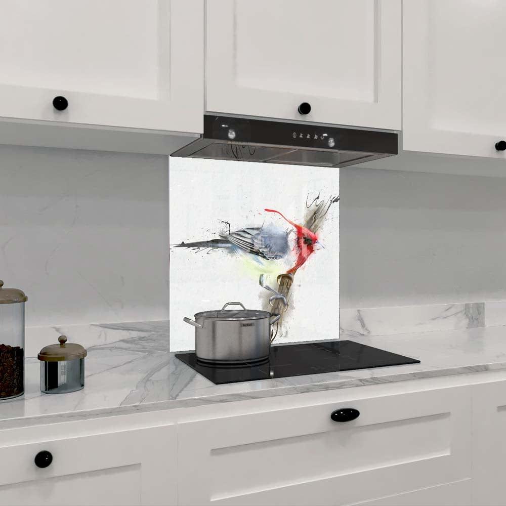 Cardinal Bird Printed Glass Splashback - DIY - CreoGlass®