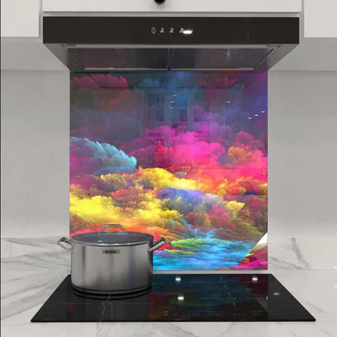 Colourful Clouds Printed Glass Splashback - DIY - CreoGlass®