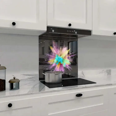 Colourful Explosion Printed Glass Splashback - DIY - CreoGlass®