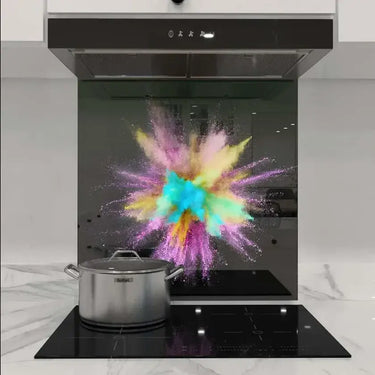 Colourful Explosion Splashback DIY - Mix and Match - CreoGlass®