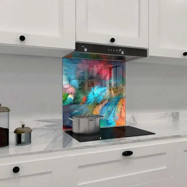 Colourful Leaves Printed Glass Splashback - DIY - CreoGlass®
