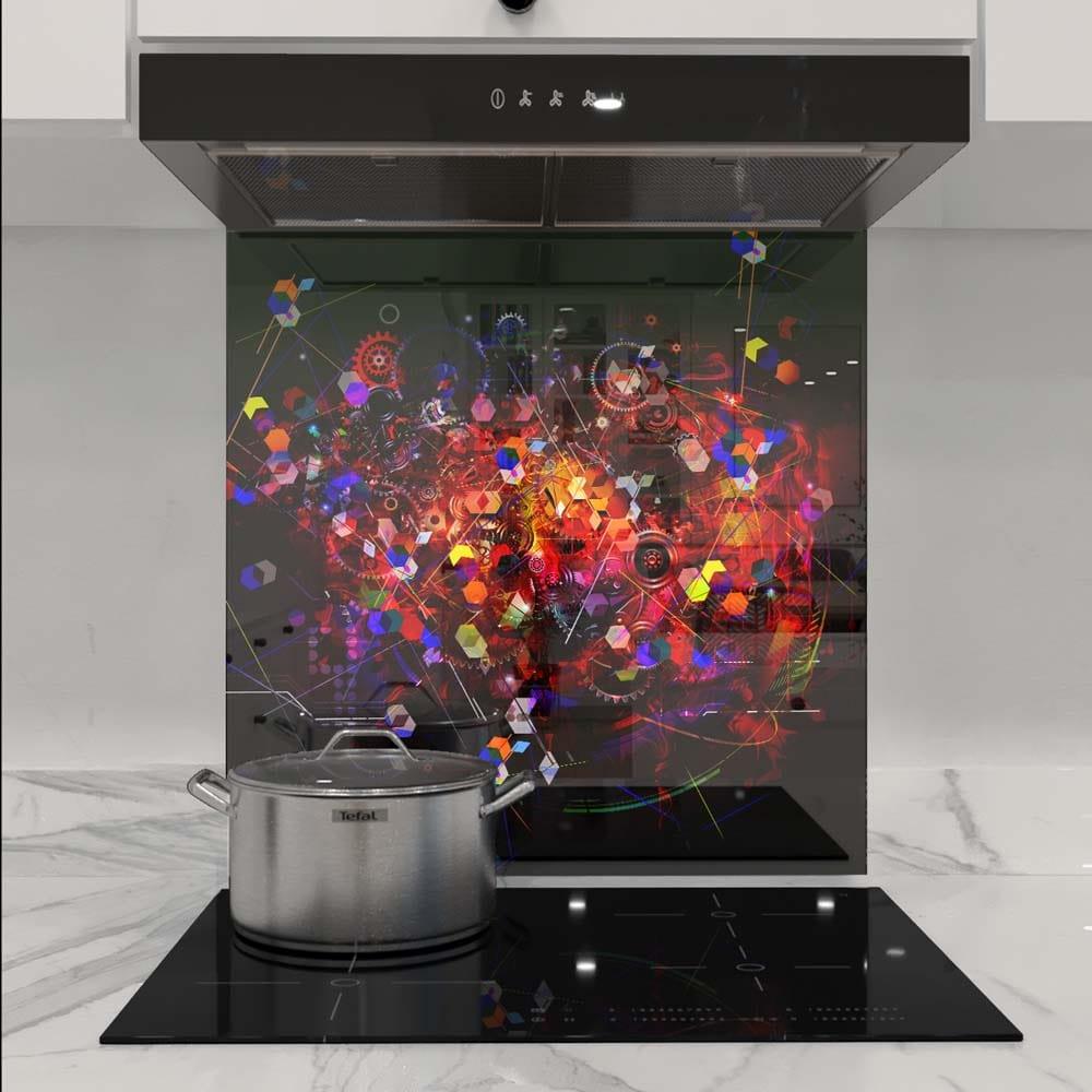 Colourful Mechanics Printed Glass Splashback - DIY - CreoGlass®