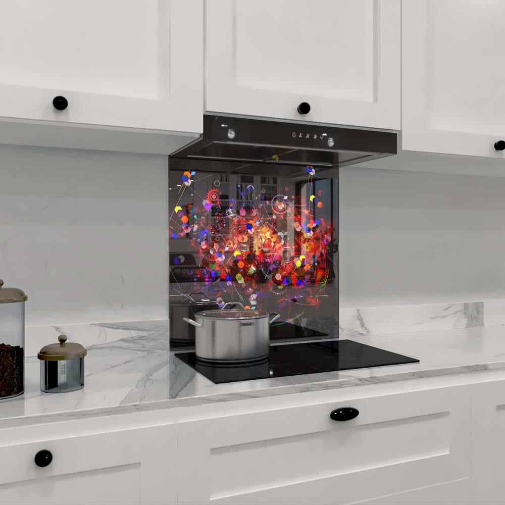 Colourful Mechanics Printed Glass Splashback - DIY - CreoGlass®