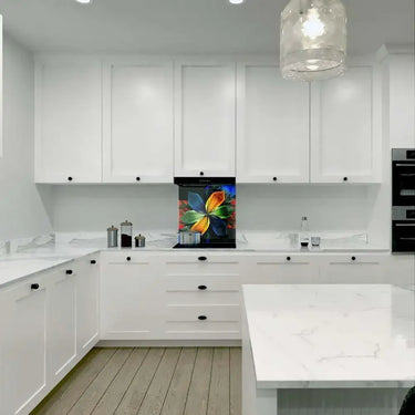 Colourful Petals Printed Glass Splashback - DIY - CreoGlass®