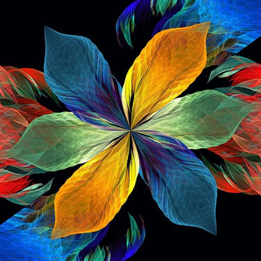 Colourful Petals Printed Glass Splashback - DIY - CreoGlass®