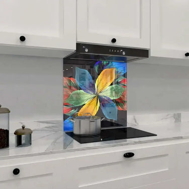 Colourful Petals Printed Glass Splashback - DIY - CreoGlass®
